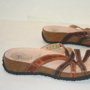 Think! Brown Strappy Sandals